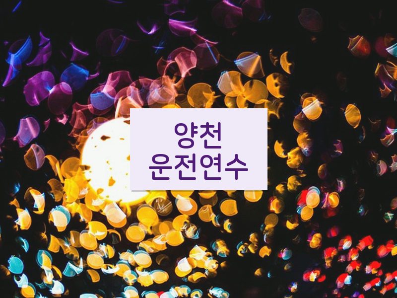 양천운전연수 후기