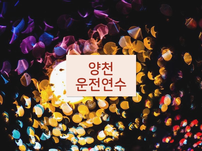 양천운전연수 후기