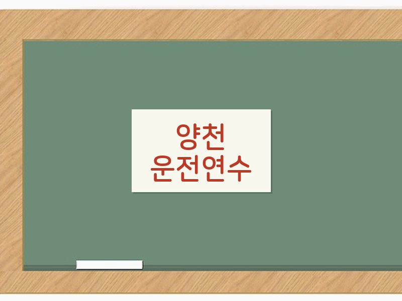 양천운전연수 후기