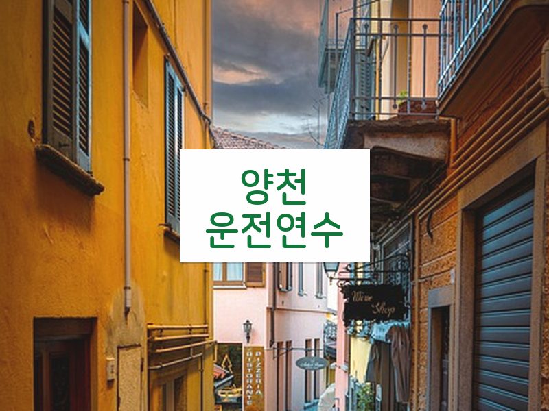 양천운전연수 후기