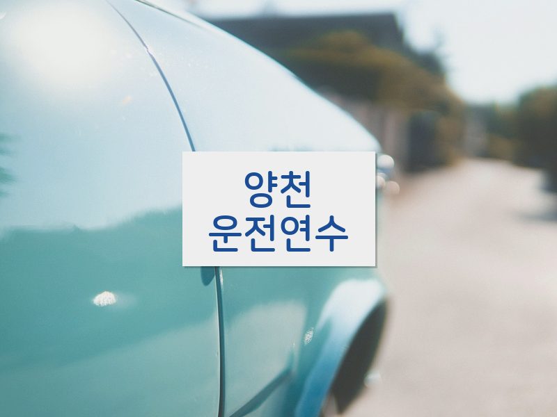 양천운전연수 후기