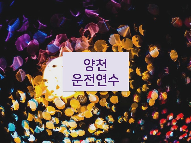 양천운전연수 후기
