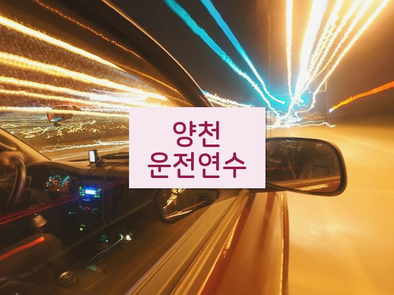 양천운전연수 후기