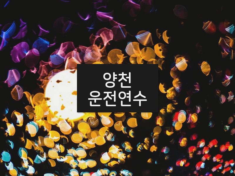 양천운전연수 후기