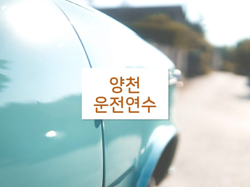 양천운전연수 후기