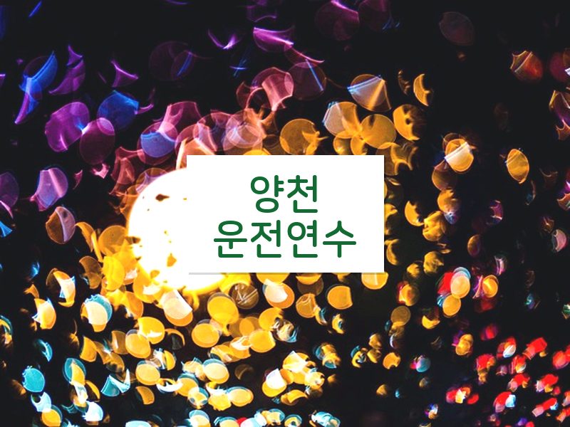 양천운전연수 후기
