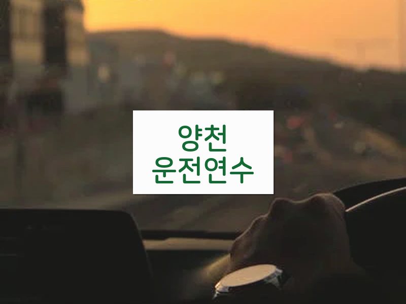 양천운전연수 후기