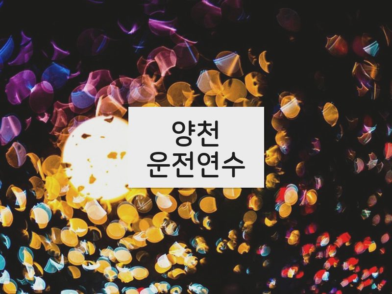양천운전연수 후기