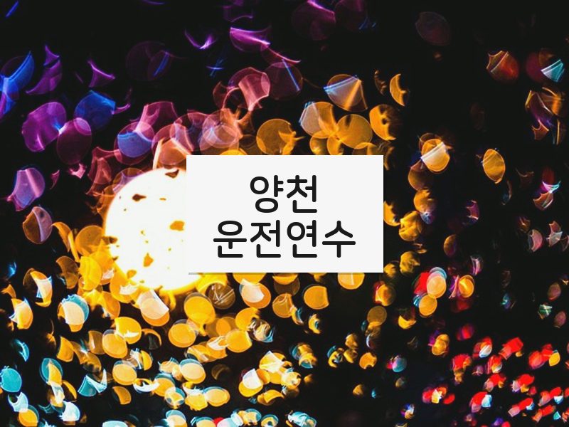양천운전연수 후기