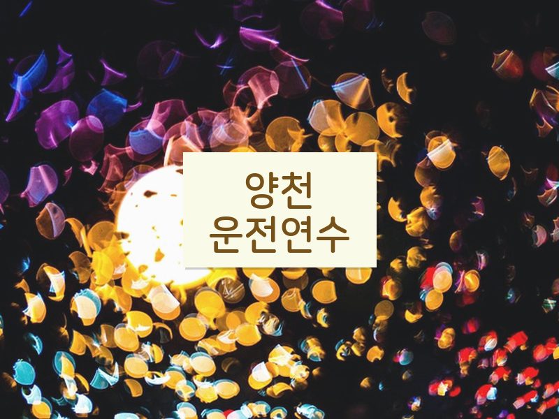 양천운전연수 후기