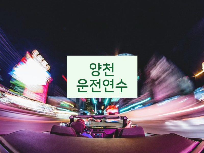 양천운전연수 후기