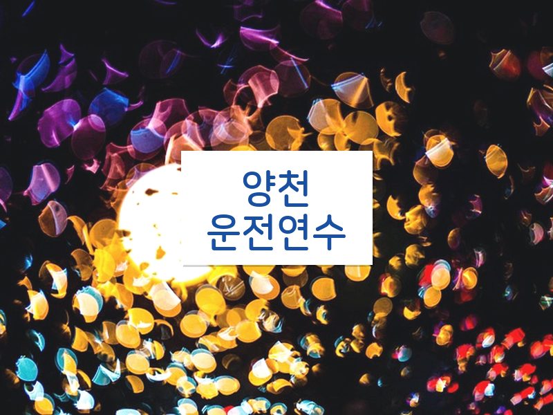 양천운전연수 후기