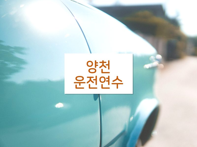 양천운전연수 후기
