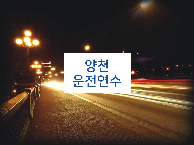 양천운전연수 후기