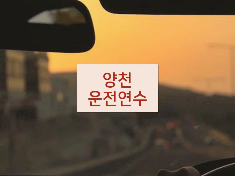 양천운전연수 후기