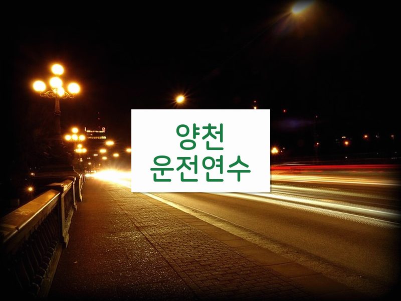 양천운전연수 후기