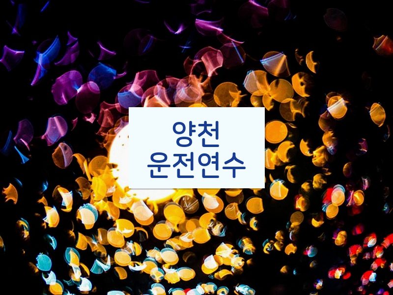 양천운전연수 후기