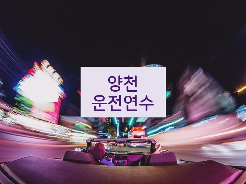 양천운전연수 후기