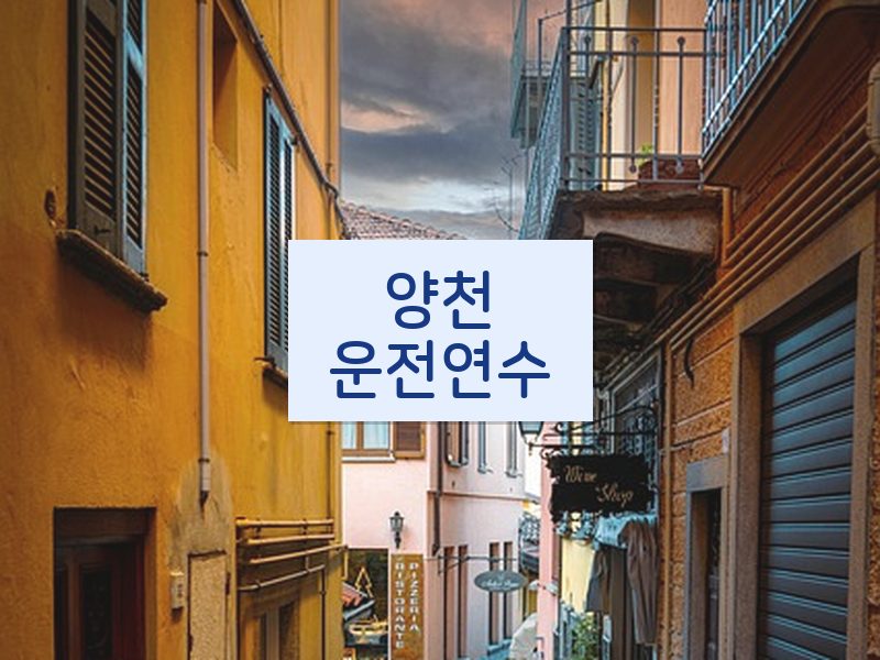 양천운전연수 후기