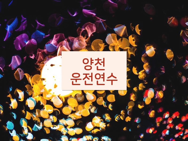 양천운전연수 후기