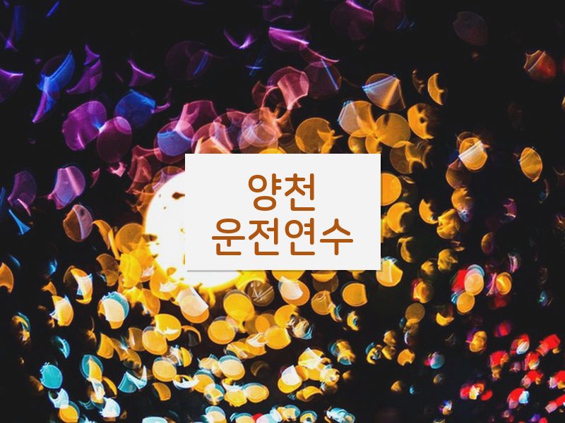 양천운전연수 후기