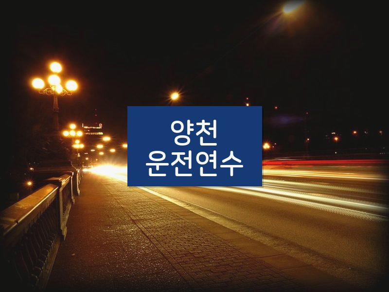 양천운전연수 후기