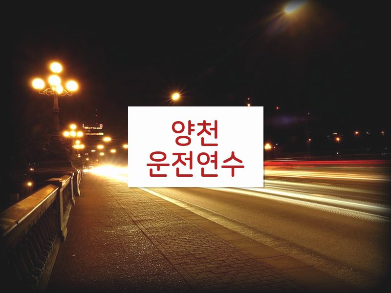 양천운전연수 후기