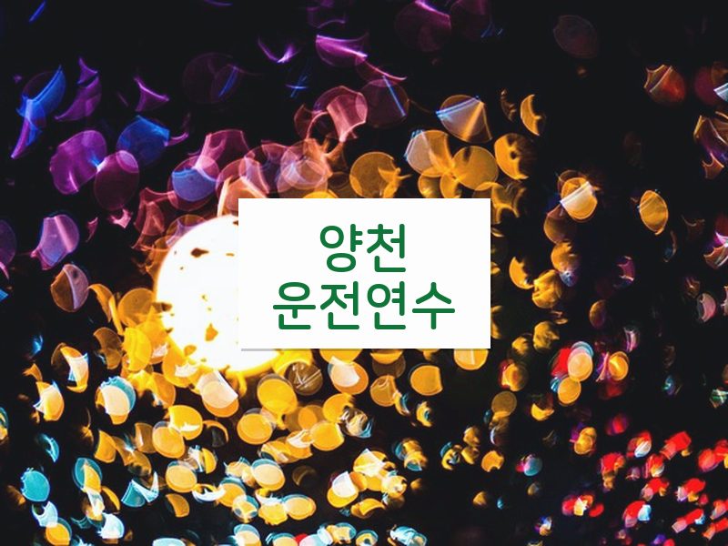 양천운전연수 후기