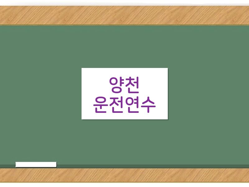 양천운전연수 후기