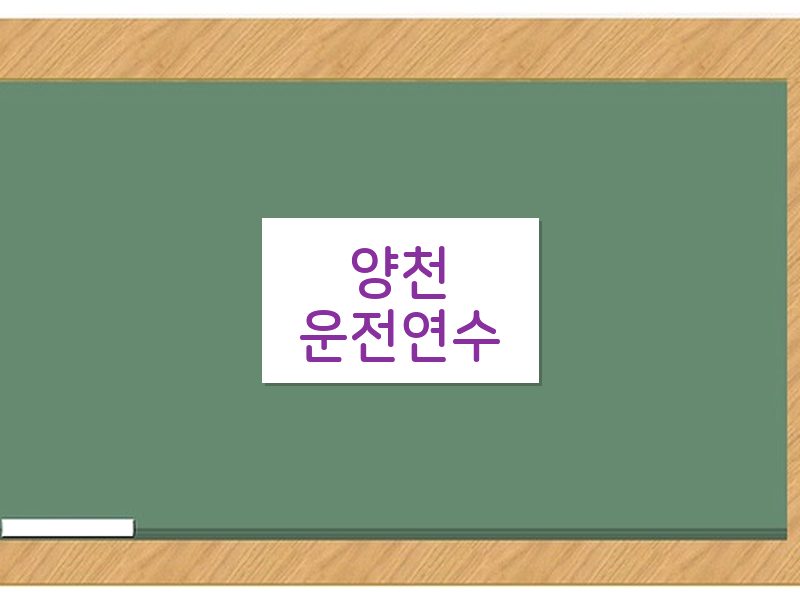 양천운전연수 후기