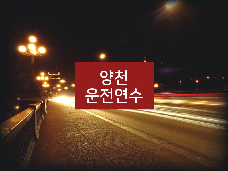 양천운전연수 후기