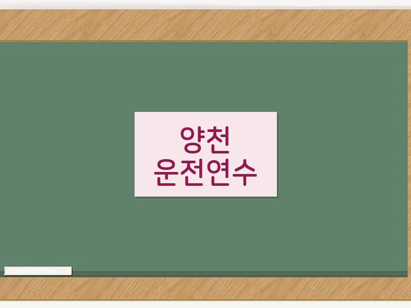 양천운전연수 후기