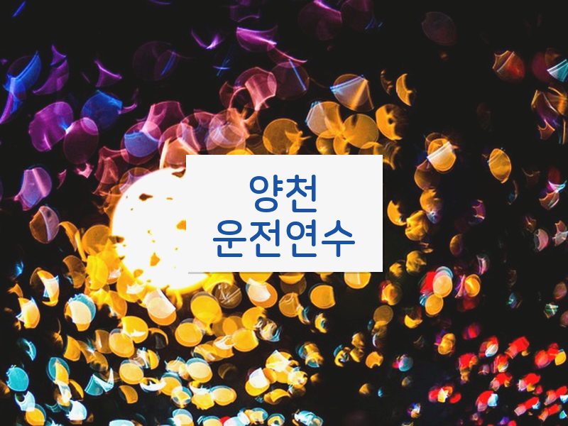 양천운전연수 후기