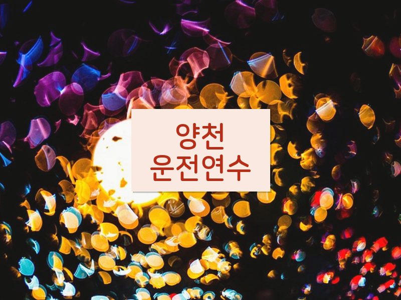 양천운전연수 후기