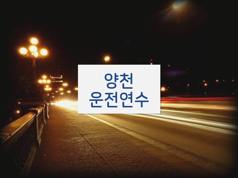 양천운전연수 후기