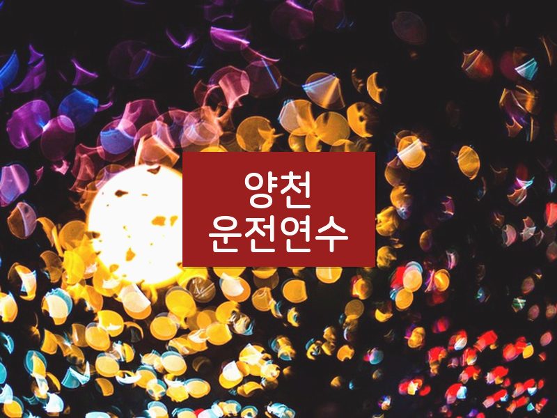 양천운전연수 후기