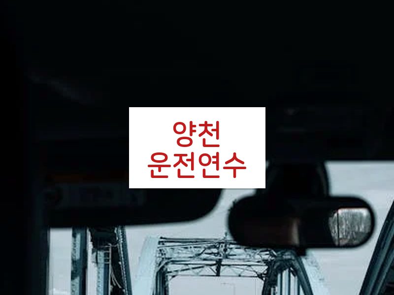 양천운전연수 후기
