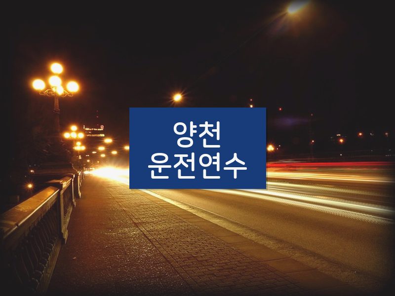 양천운전연수 후기