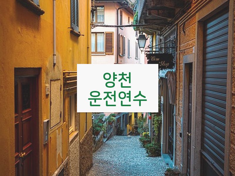 양천운전연수 후기