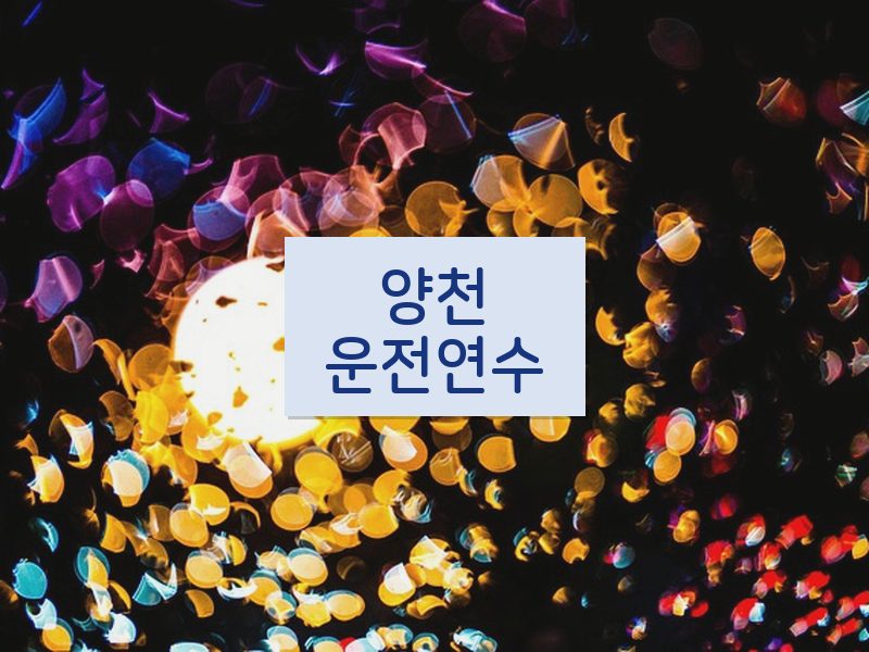 양천운전연수 후기