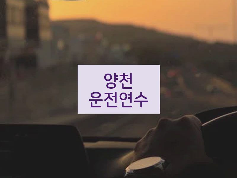 양천운전연수 후기