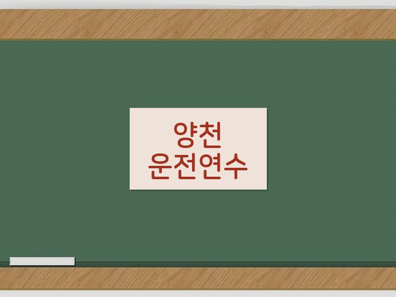 양천운전연수 후기