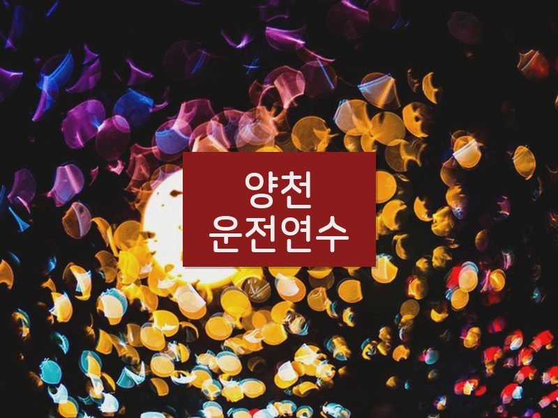 양천운전연수 후기