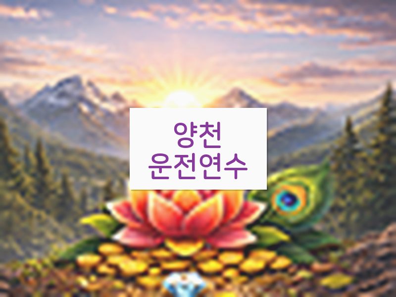 양천운전연수 후기