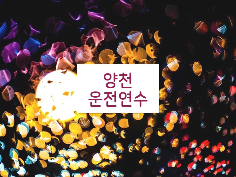양천운전연수 후기
