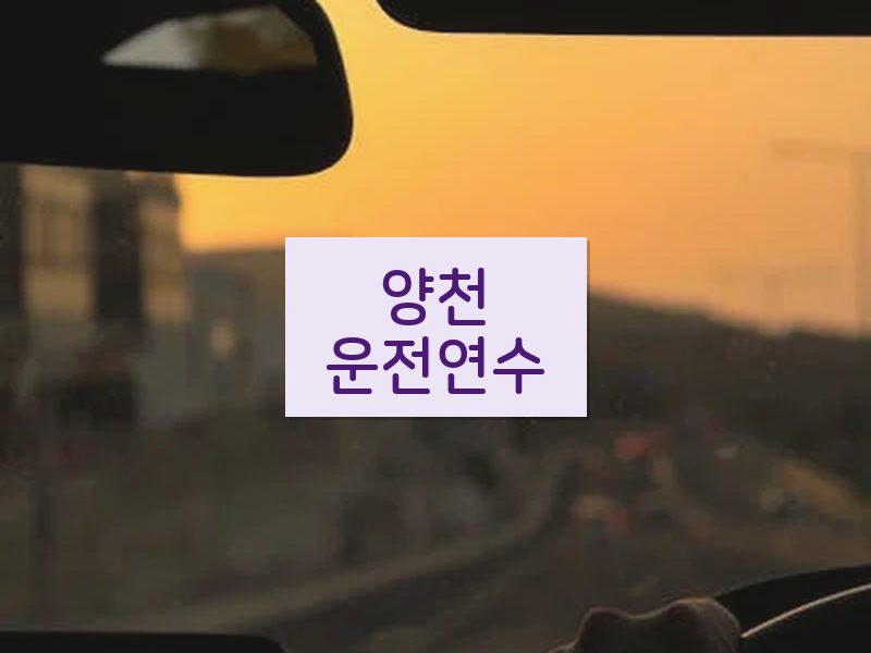 양천운전연수 후기