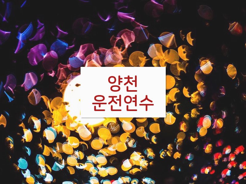 양천운전연수 후기
