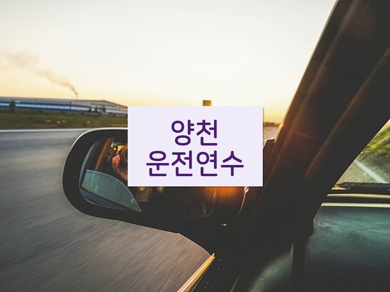 양천운전연수 후기