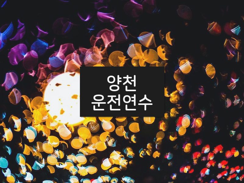양천운전연수 후기