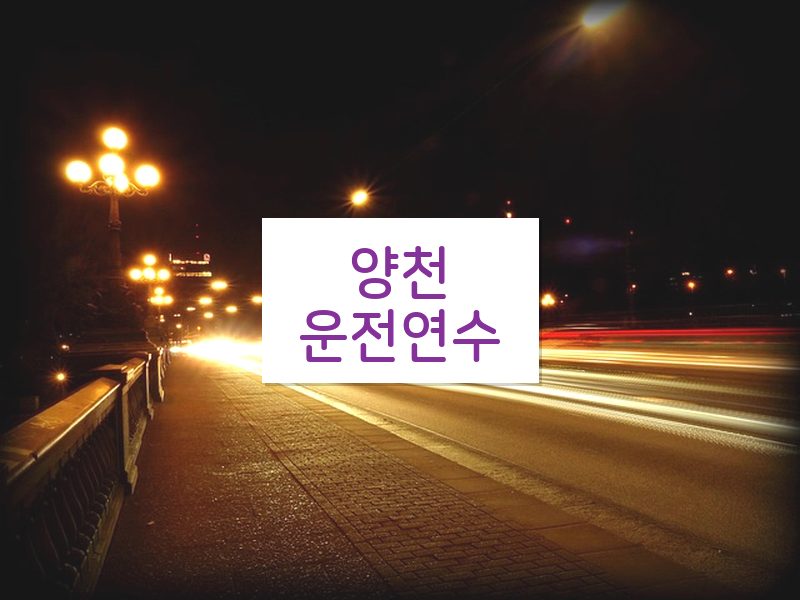 양천운전연수 후기